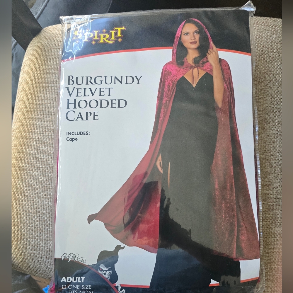 Spirit Burgundy Velvet Hooded Cloak